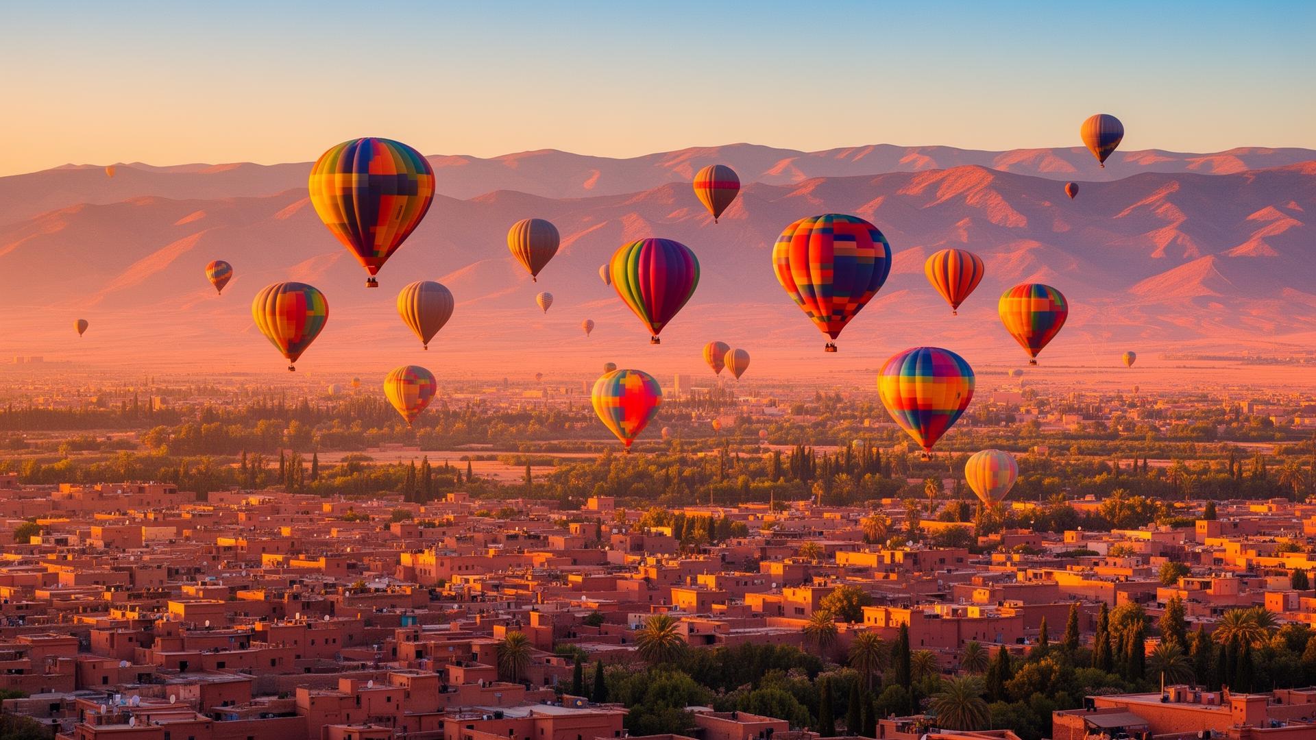 Atlas Mountains panoramic view at golden hour